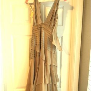 Satin Tan BCBG Max Azria Dress